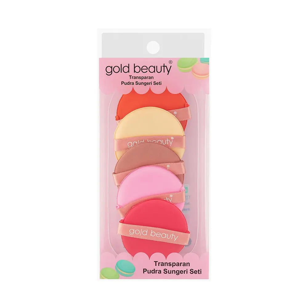 Gold Beauty Fa-42 Makeup Sponge Set for Flawless Blending 5-Pack by Beauty Care Bag