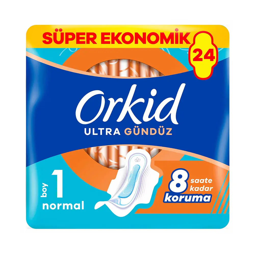 Orkid Ultra Extra Normal Pads with Leak Protection 24 Pack by Beauty Care Bag