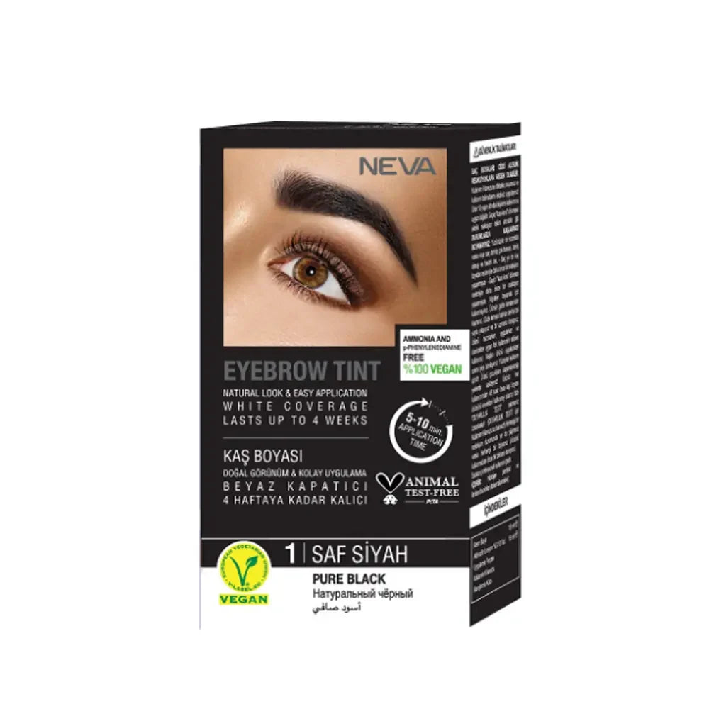 Neva Eyebrow Dye in 1 Pure Black for Defined Brows 15ml by Beauty Care Bag