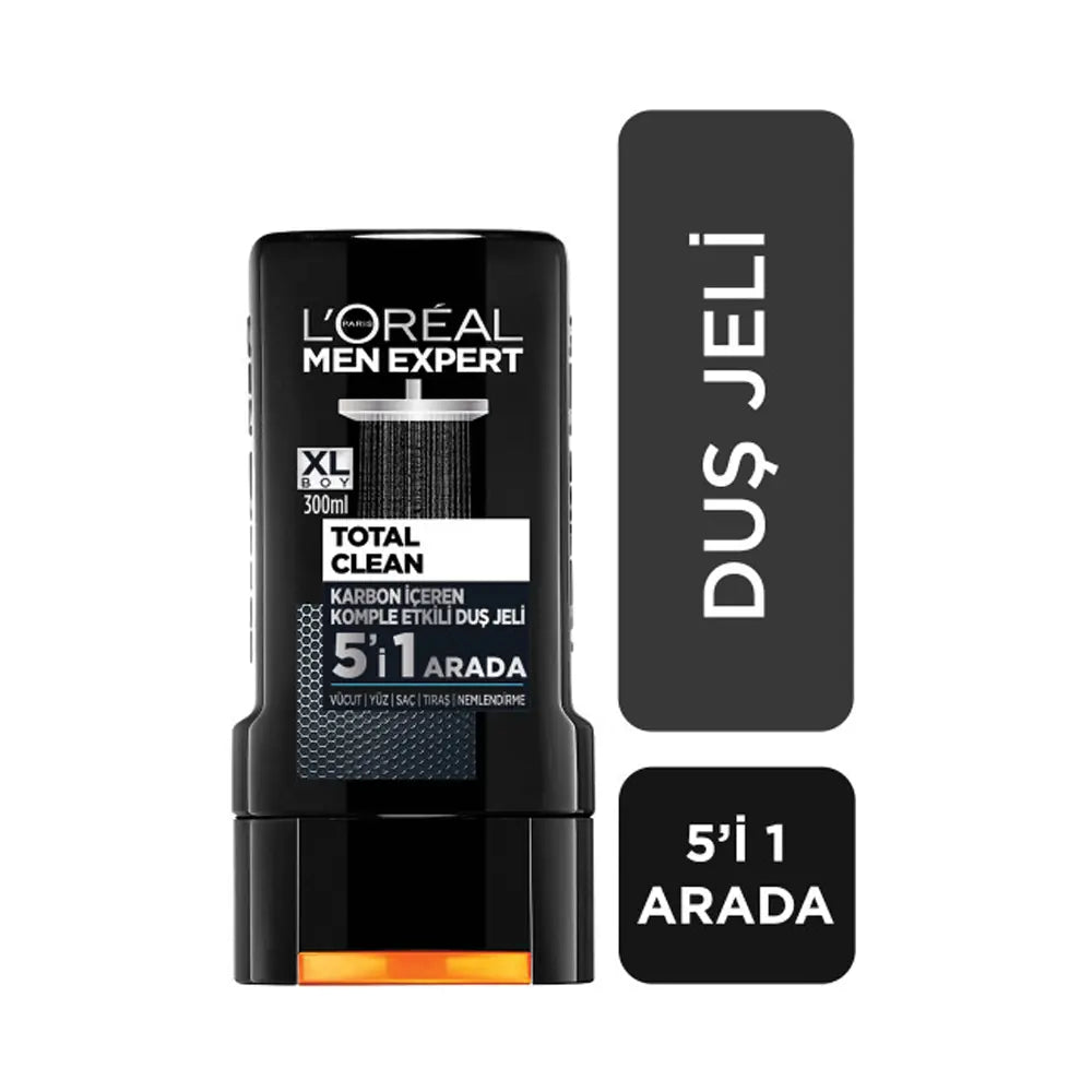 L'Oreal Paris Men Expert Total Clean Charcoal Shower Gel 300ml by Beauty Care Bag