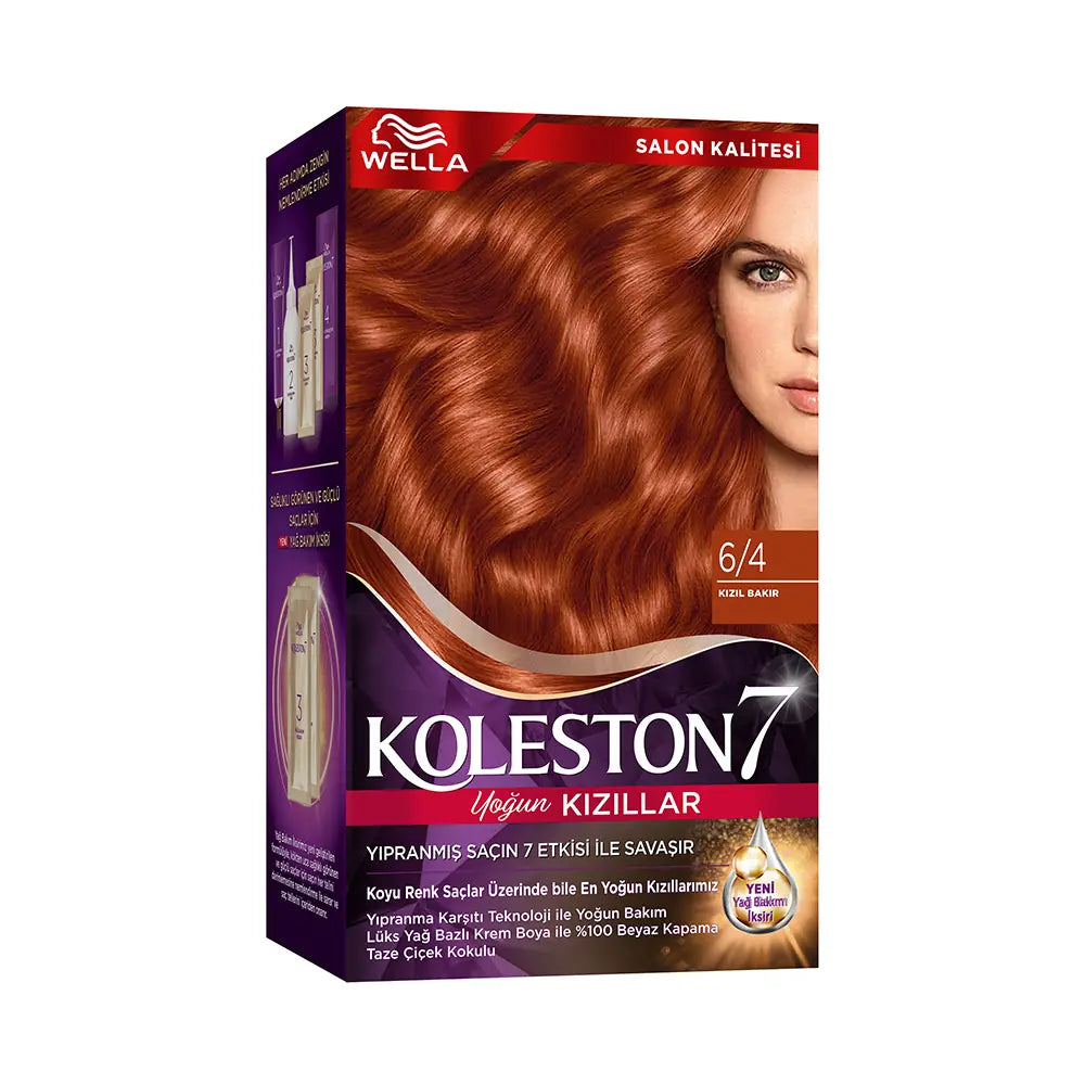 Wella Koleston 6/4 Permanent Hair Color Kit Red Copper by Beauty Care Bag