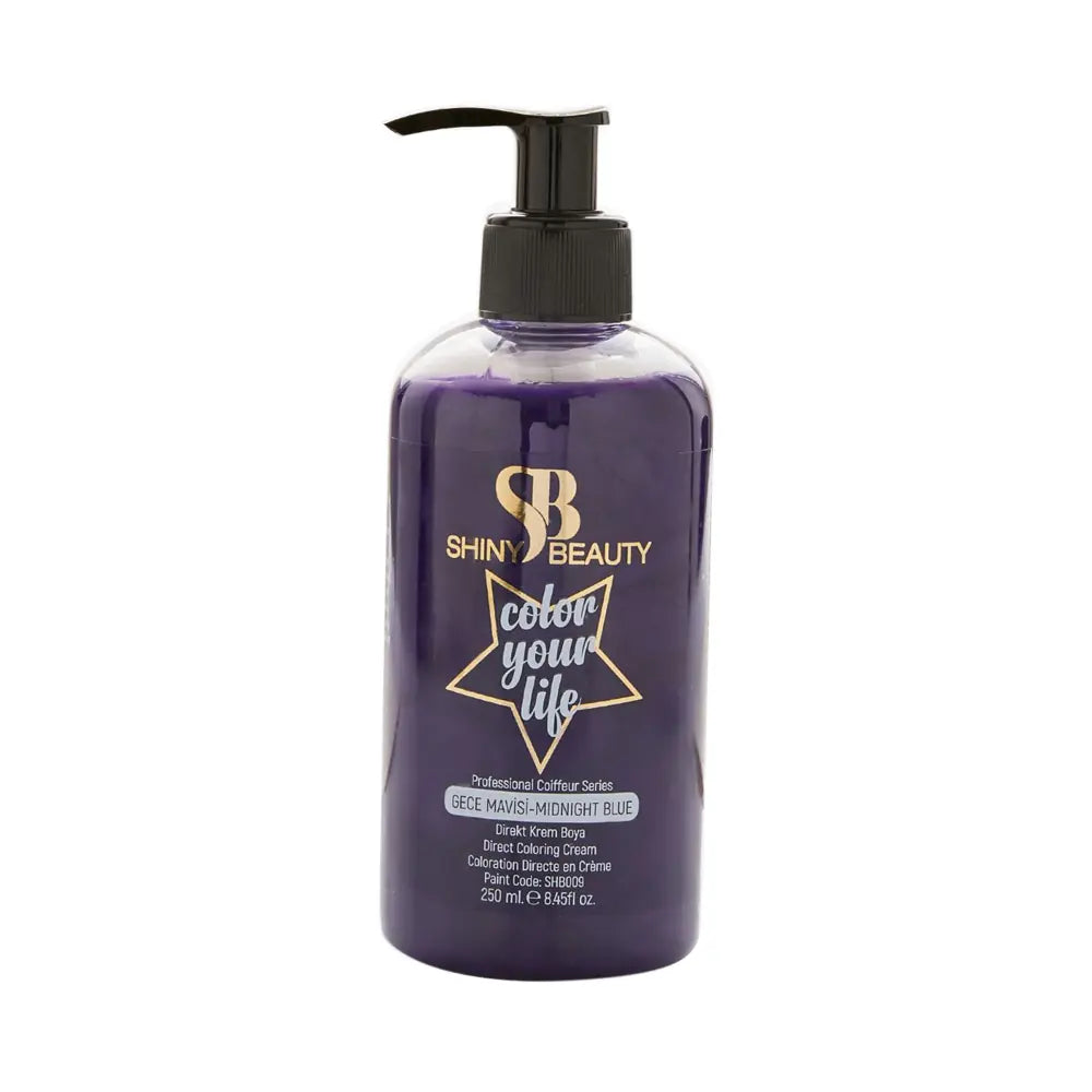 Shiny Beauty Midnight Blue Hair Color for Vibrant Shine 250ml by Beauty Care Bag