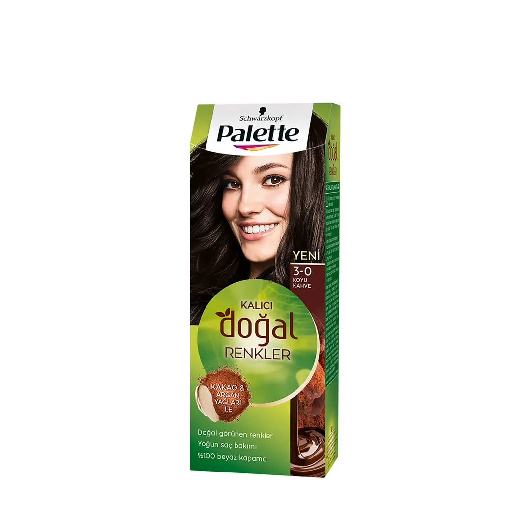 Palette Permanent Natural Colors 3-0 Dark Cocoa Hair Dye by Beauty Care Bag
