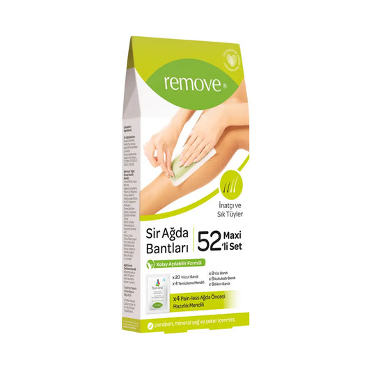 Remove Wax Strips for Stubborn & Thick Hair 52-Pack by Beauty Care Bag