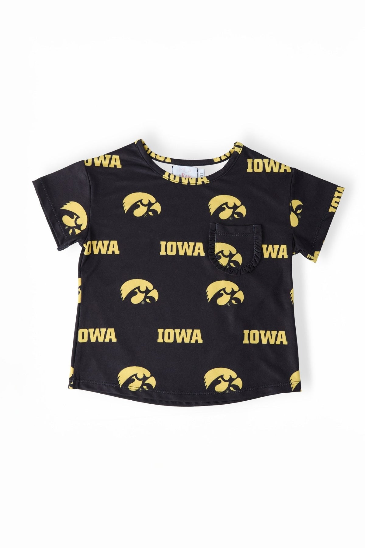 Iowa Black Tigerhawk Ruffle Pocket TeeRuffle Pocket TeeTorqelo.com