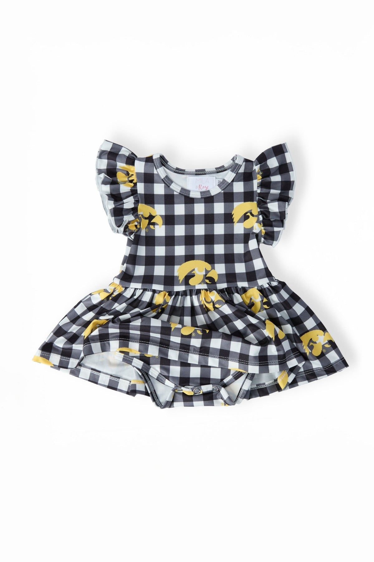 Iowa Plaid Tigerhawk S/S Flutter Twirl BodysuitTwirl Bodysuit - S/S FlutterTorqelo.com