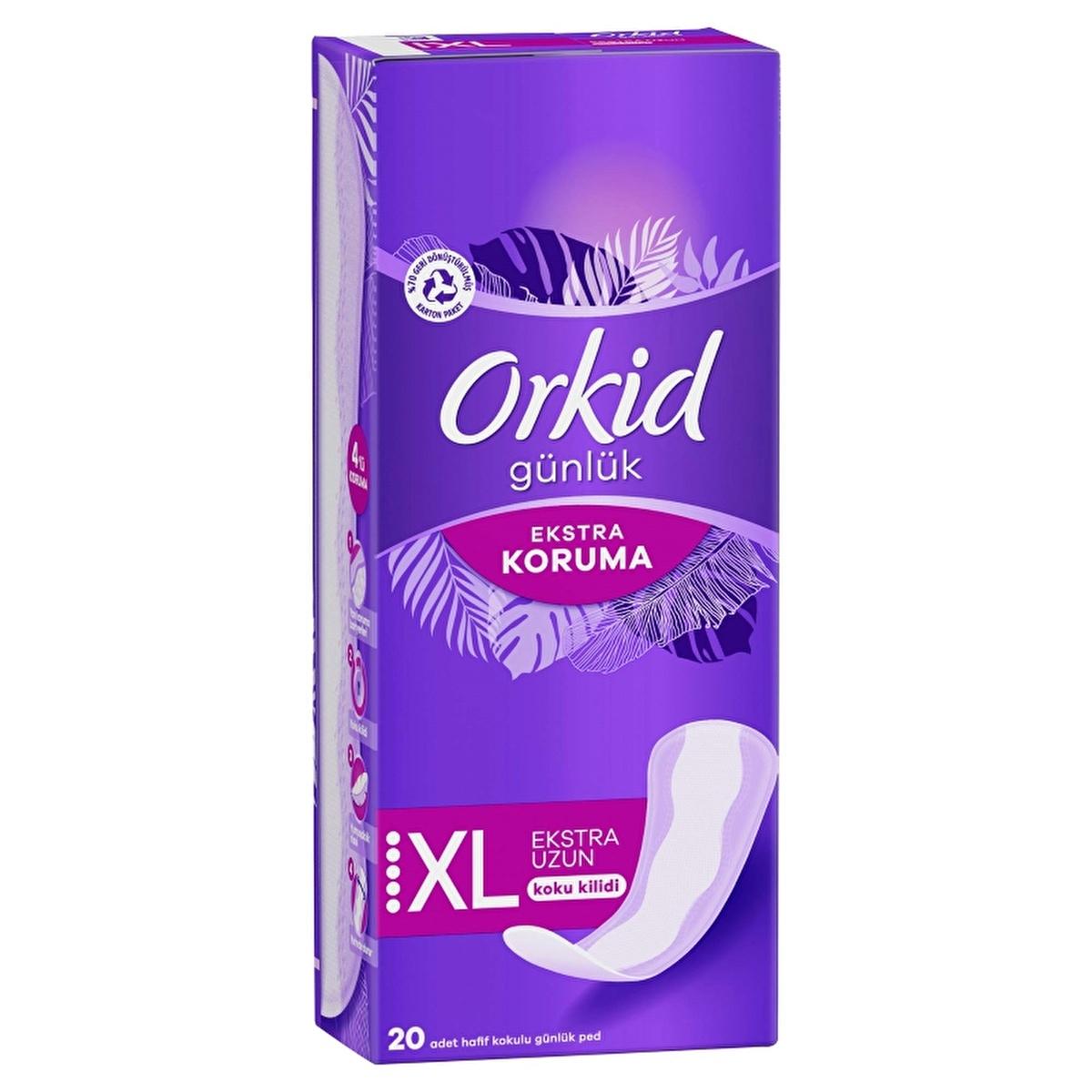 Orkid Extra Protection Extra Long Daily Panty Liners - 20 Count - Ultimate Odor Control, Absorbent, Breathable Feminine Hygiene Pads by Beauty Care Bag