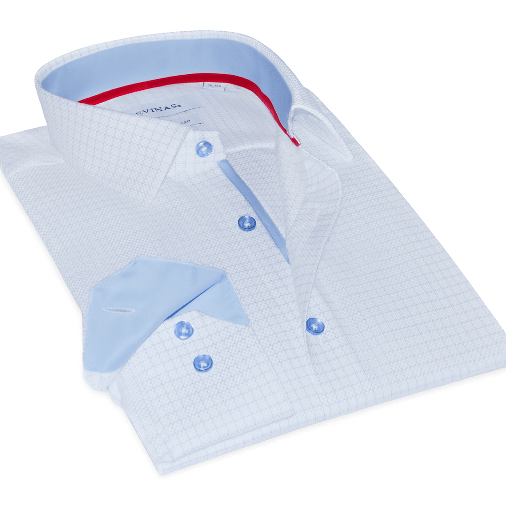 James Button-Up Shirt With Contrast Details // Blue Check // Contemporary Fit (Regular)Shirts & TopsTorqelo.com