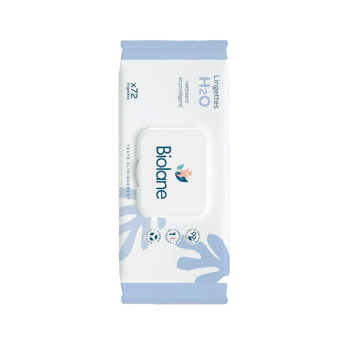 Biolane H2O Wipes Baby Wipes - 72 Count, Gentle & Natural Cleaning for Babies by Beauty Care Bag