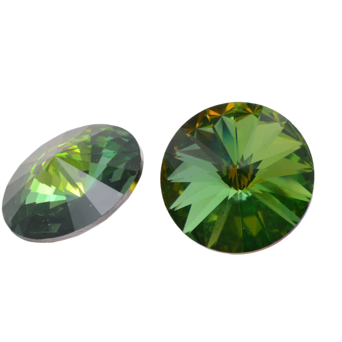 Swarovski Crystal 1122 Round Rivoli 18mm Olivine Green - Individual Stone by Continental Bead Suppliers