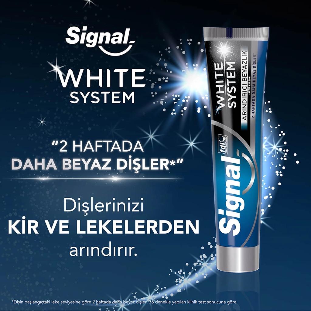 Signal White System Purifying Whitening Toothpaste 2 x 75ml by Beauty Care Bag