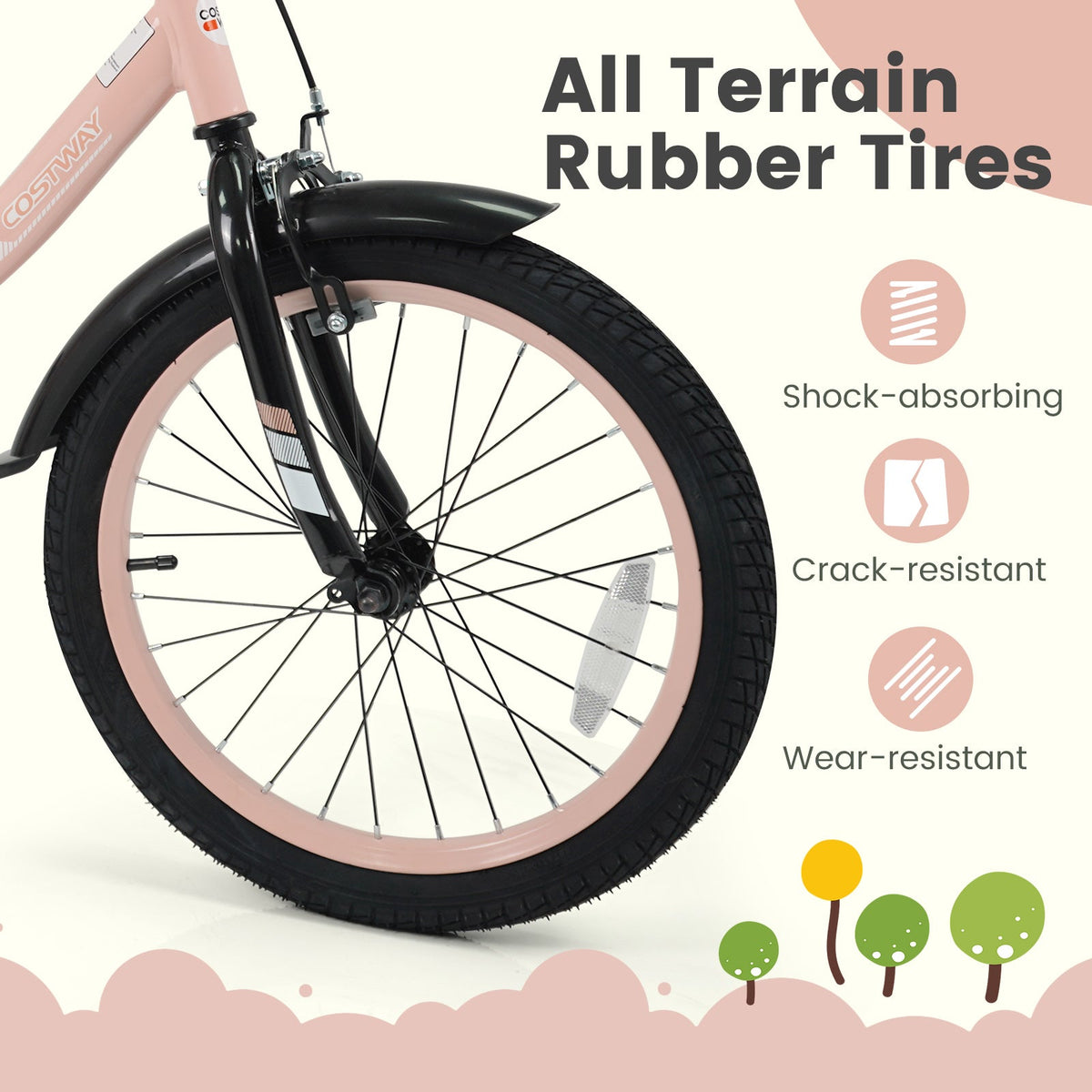 Kids Bike 12-18 Inch with Training Wheels - PinkKids BikeTorqelo.com