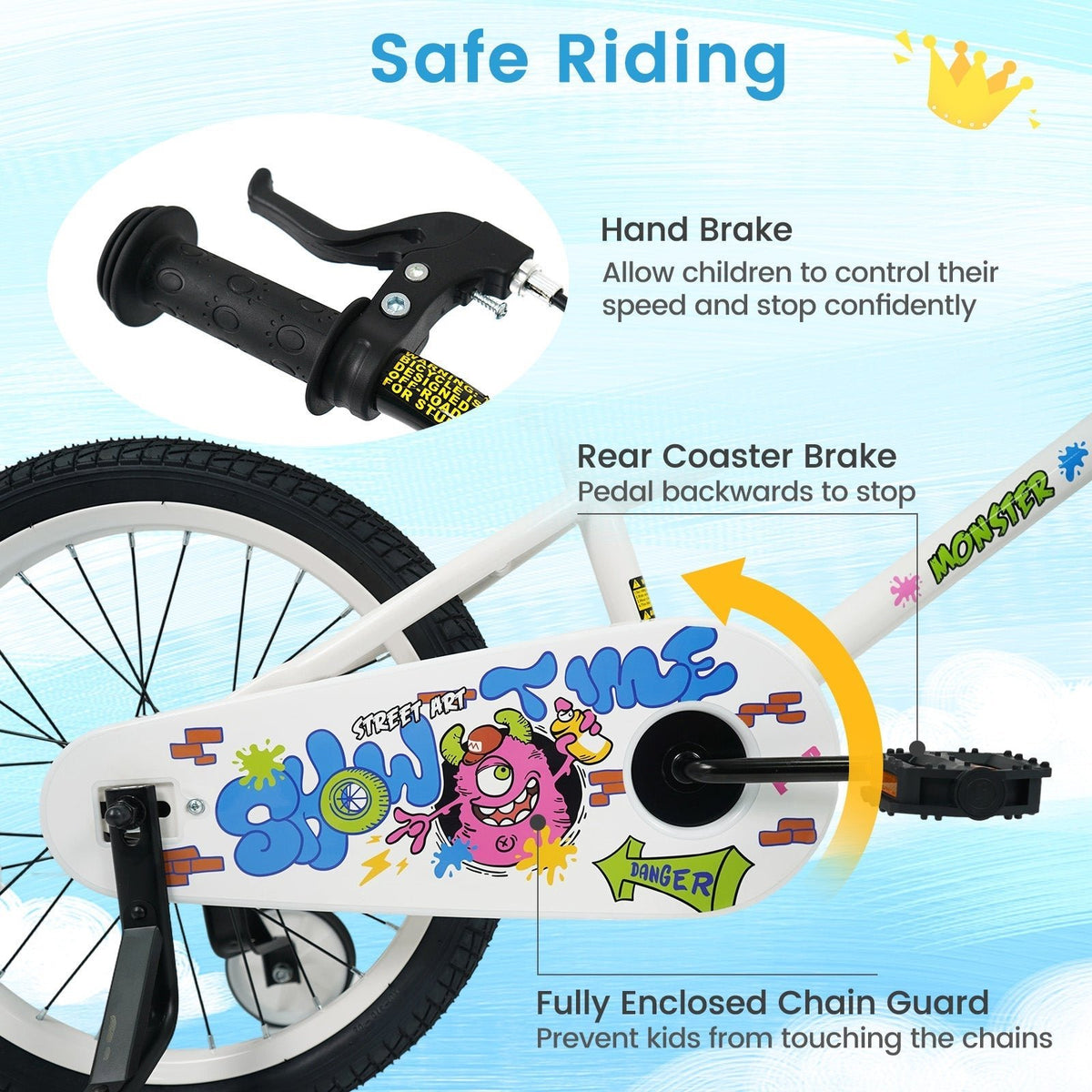Kids Bike with Training Wheels 12-18 Inch WhiteKids BikeTorqelo.com
