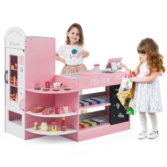Kids Grocery Store Playset with Cash Register & POS MachinePlay Kitchen SetTorqelo.com