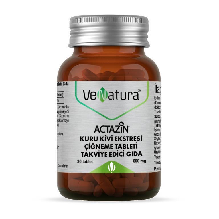 VeNatura Actazin Kiwi Extract Dietary Supplement - 30 Tablets for Digestive Health Support by Beauty Care Bag