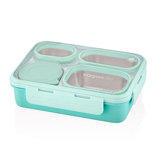 Vagon Life 800ml Stainless Steel Lunch Box - Leakproof Bento Box for Meal Prep, Dishwasher Safe Food Container by Beauty Care Bag