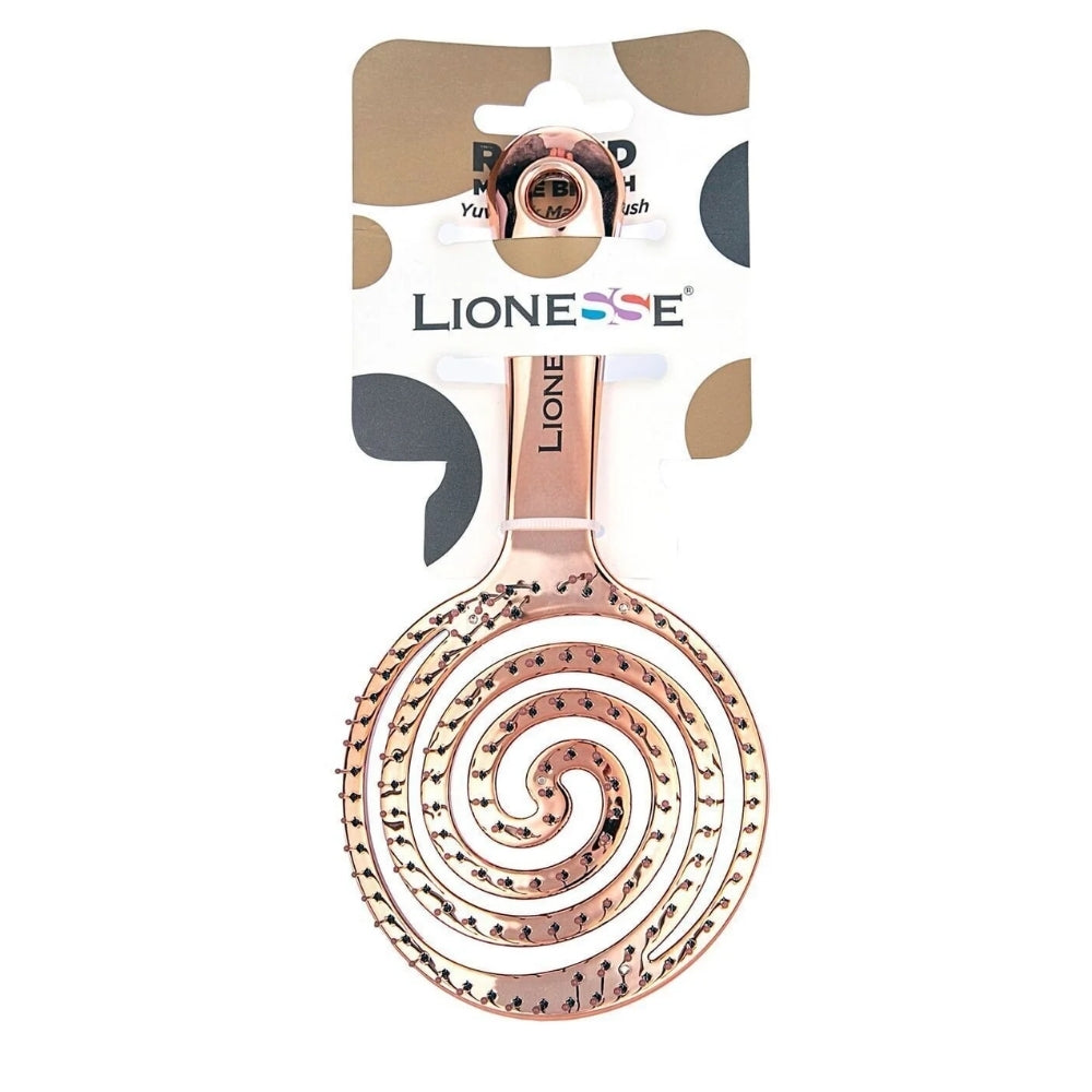 Lionesse Maze 8592 Rose Round Hair Brush for Volume by Beauty Care Bag