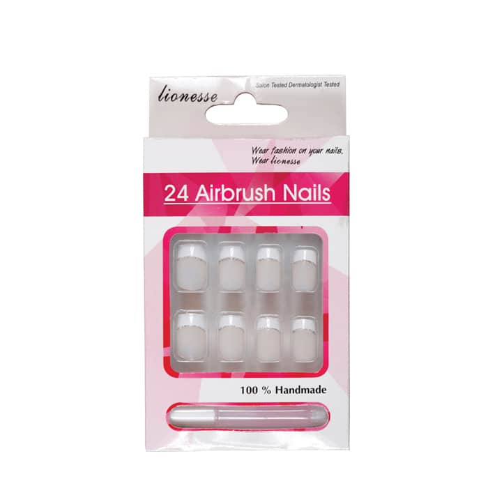 Lionesse French Press-On False Nails Set A 76 for Instant Manicure by Beauty Care Bag