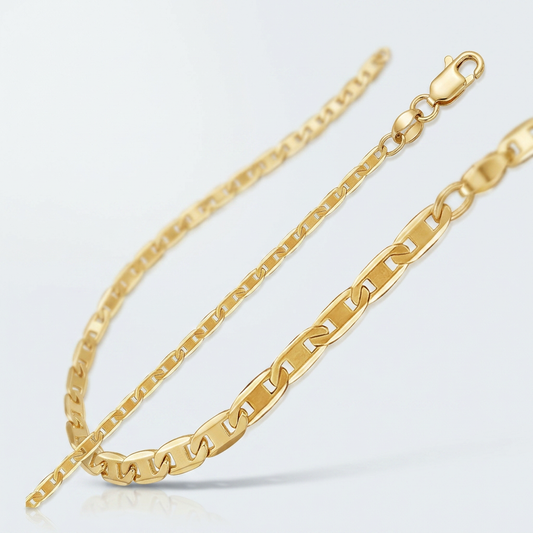 10k Yellow Gold Mariner Link Anklet 1.7mm, Avera Group, view 2