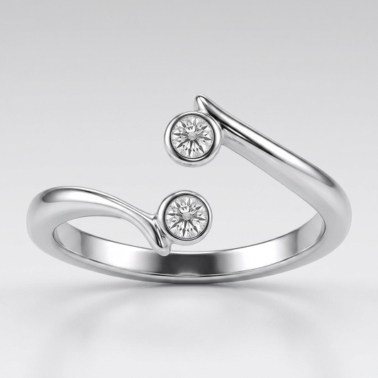 Sterling Silver Rhodium Finished Open Style Cubic Zirconia Accented Toe Ring by Avera Group