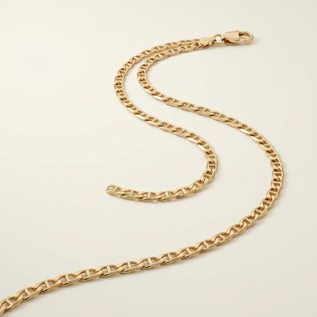 10k Yellow Gold Mariner Link Chain 1.2mm, Avera Group, view 4