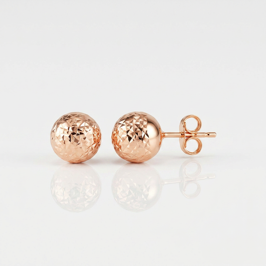 14k rose gold crystal-cut ball earrings, Avera Group, view 2