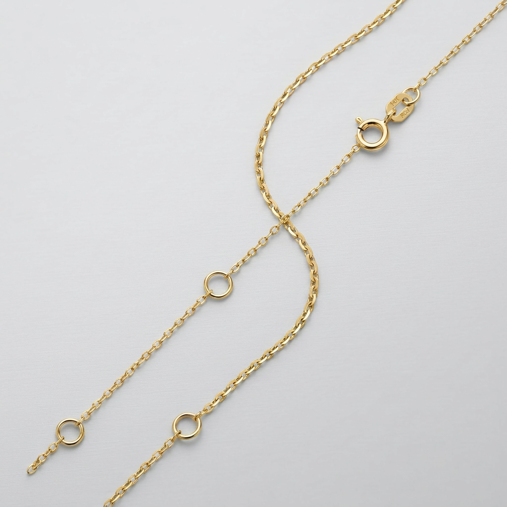 Double Extendable Piatto Chain in 14k Yellow Gold (1.2mm) by Avera Group