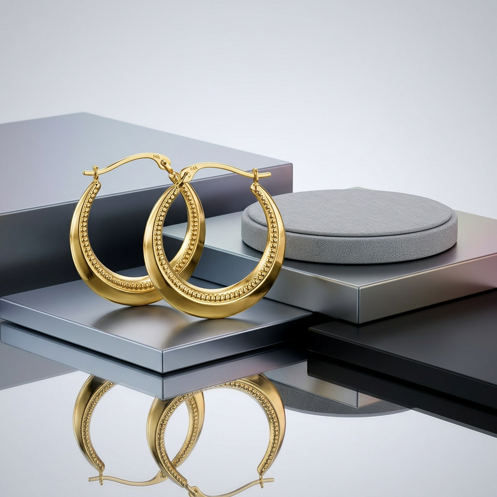 14k yellow gold round rope texture hoop earrings, Avera Group, view 2