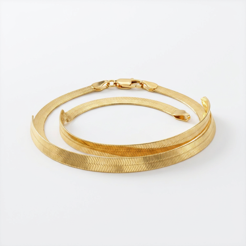 4.0 mm 14k yellow gold super flex herringbone bracelet, Avera Group, view 4