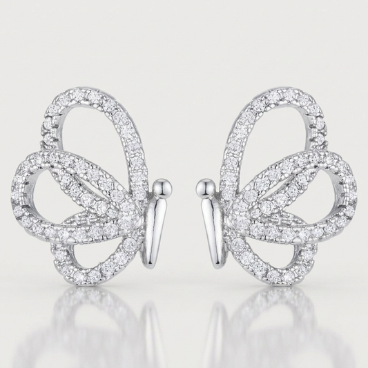 Avera .45 Ct Cubic Zirconia Butterfly Stud Earrings by Avera Group