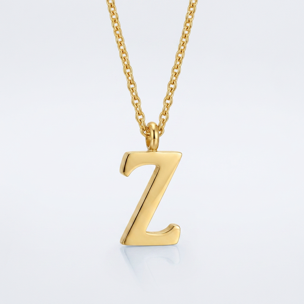 Avera Elaina Stainless Steel Z Initial Necklace Gold by Avera Group