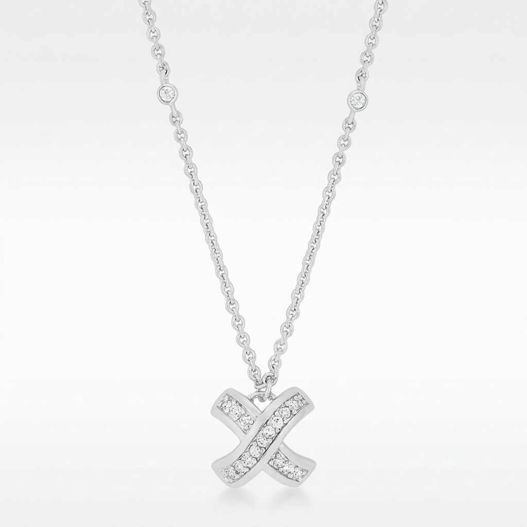 Avera Timeless Pave Necklace In Sterling Silver by Avera Group