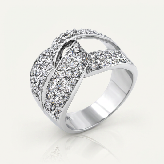 Avera Cubic Zirconia Knot Ring in Polished Silver by Avera Group