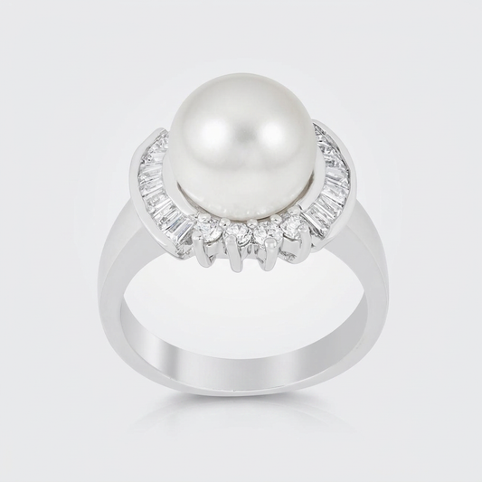 Avera Timeless Radiance Elegant Bridal Ring Size 5 in Silver by Avera Group
