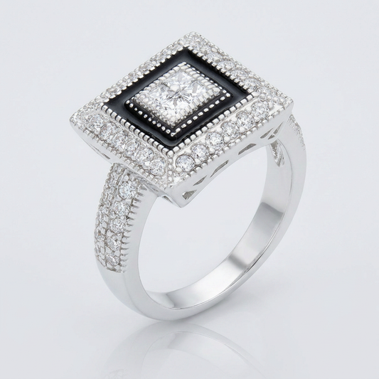 Avera Shira 0.7ct Cubic Zirconia Antique Style Ring in Silver by Avera Group