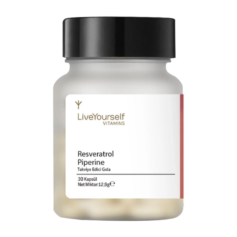 Liveyourself Resveratrol & Piperine Dietary Supplement 30 Capsules by Beauty Care Bag