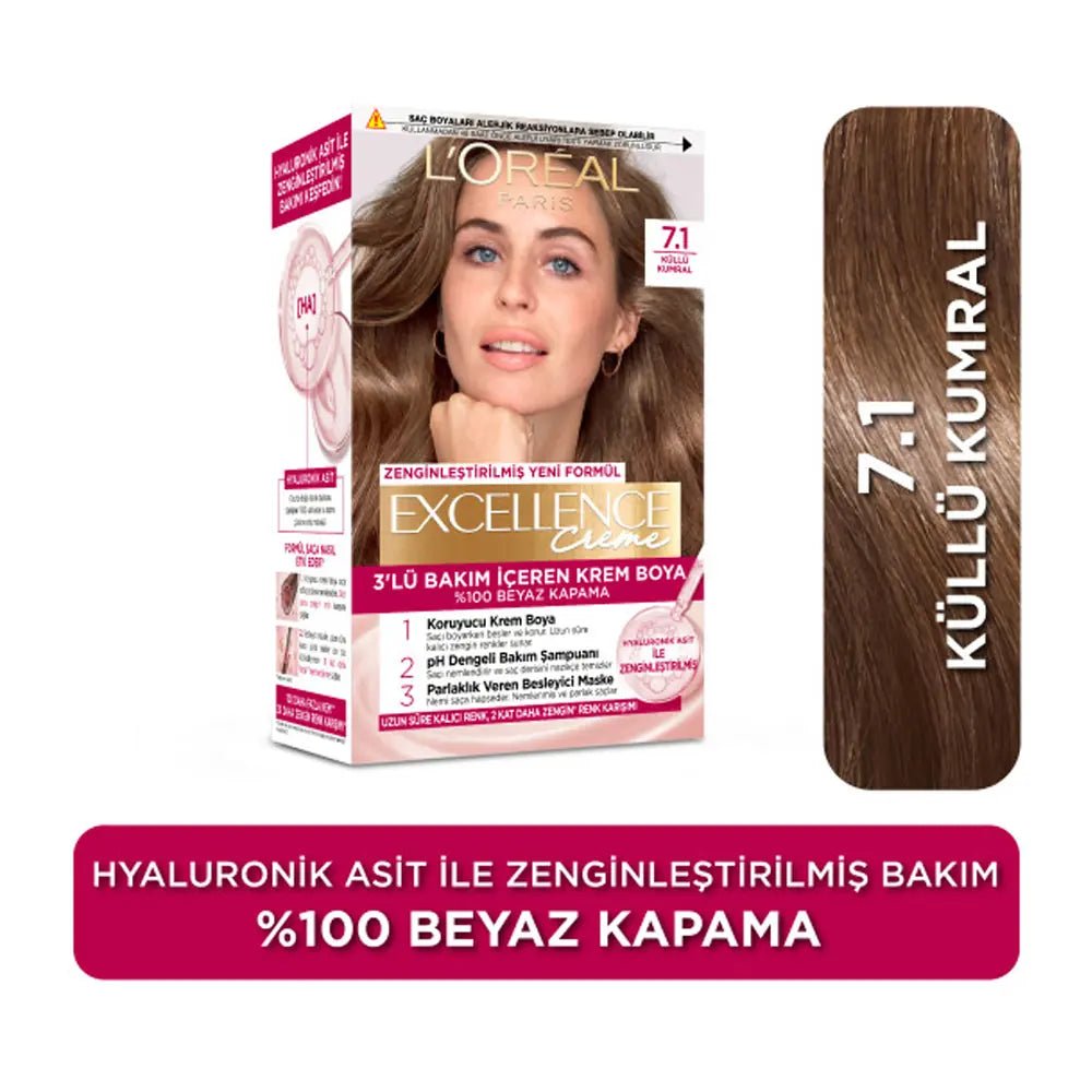 L'Oreal Excellence Creme Hair Dye 7.1 Ash BlondeHair CareTorqelo.com
