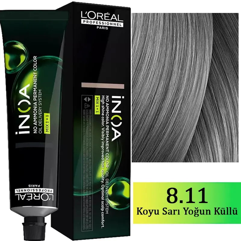 L'Oreal Professionnel Inoa Ammonia-Free Hair Color 8.11 60g by Beauty Care Bag