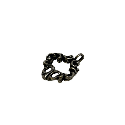 Sterling Silver Filigree Diamond Pendant 20mm - Ornate Scrollwork Charm by Continental Bead Suppliers