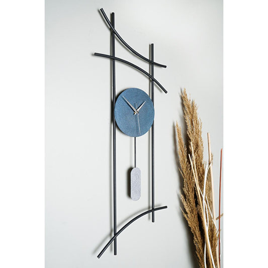 Muyika Ken: Large Metal Wall Clock - 29.5" Silent Modern Decorative Clock for Living Room, Bedroom - Hand Painted Accents by Beauty Care Bag