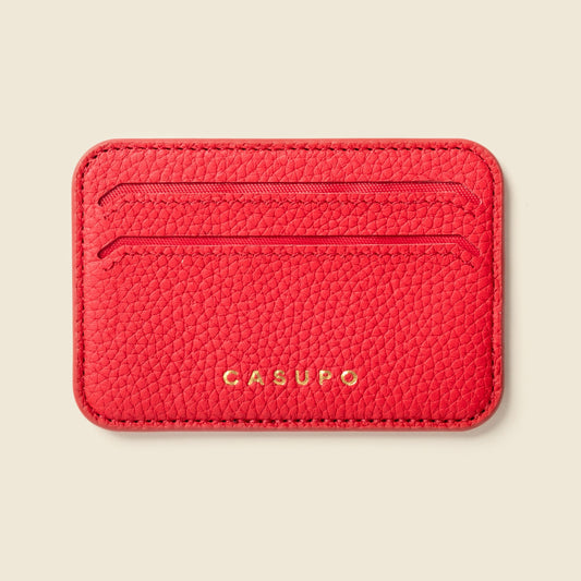 Mag Safe Leather Wallet with RFID - RedSmall Leather GoodsTorqelo.com