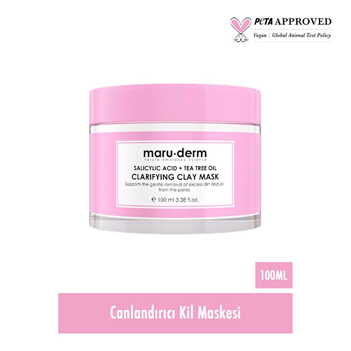 Maruderm Salicylic Acid Clay Face Mask with Tea Tree Oil - 3.38 fl oz, Vegan SkincareFace MaskTorqelo.com