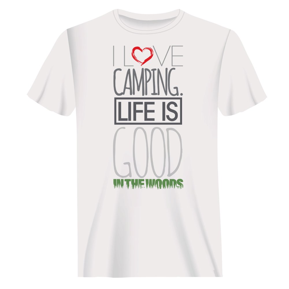 I Love Camping In The Woods T-Shirt for Men by Outdoorzees