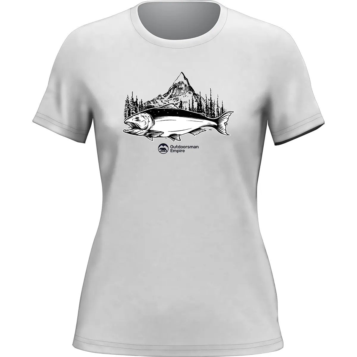 Fishing Mountain T-Shirt for Women by Outdoorzees