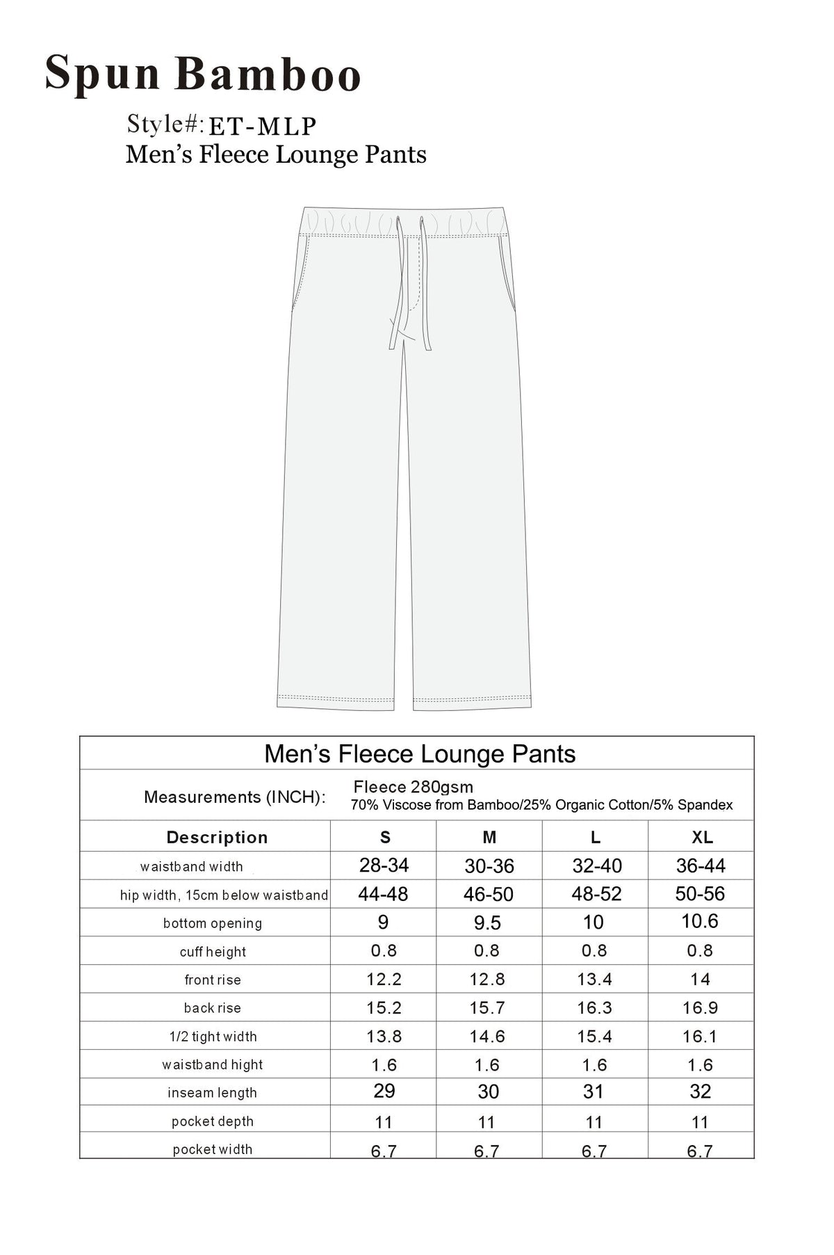 Men's bamboo fleece lounge pants – view 8