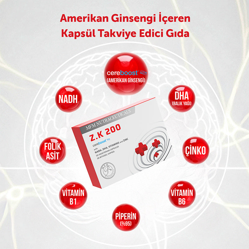 Mfm Nutraceuticals Z.K 200 American Ginseng Supplement 30 Capsules by Beauty Care Bag