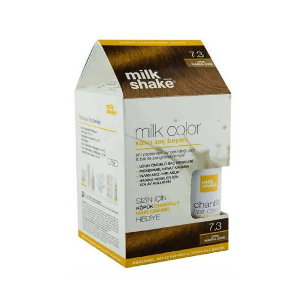 Milk Shake 7.3 Medium Brown Gold + Hair Cream 50ml Set by Beauty Care Bag
