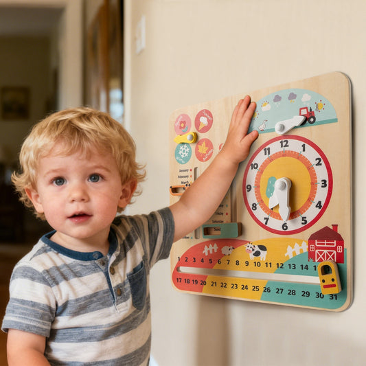 Montessori Wooden Toy for Toddlers Educational Learning Clock Toy About SeasonTorqelo.com