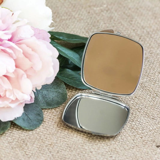 Mother of the Bride Gift from Daughter, Bridal Compact Mirror, mother of the groom gift from bride, Wedding Day Pocket Makeup Mirror by Joyful Moose