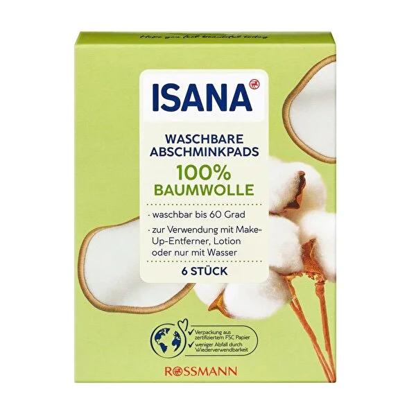 Isana Reusable Cotton Pads - Eco-Friendly Skincare, Gentle Makeup Remover, Washable Cotton Disks (6-Pack) by Beauty Care Bag